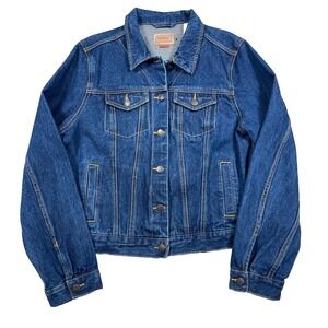 CE Schmidt Denim Jacket Women XL Blue Jean Biker Trucker Ladies Work Wear